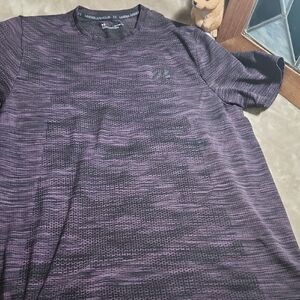 Under Armour Men's Short Sleeve Tee, in Heathered Black and Dark Purple